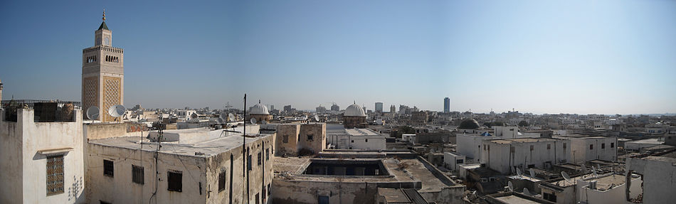 Rooftop view towards the mosque