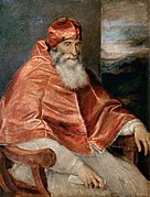 different from: Portrait of Pope Paul III with Camauro 
