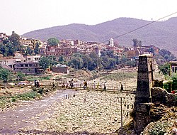 View of old Jhula Bridge at Medina Colony, Rajouri.