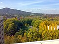 The park as viewed from above during autumn, looking out towards Mount Ainslie
