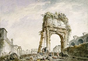 Arch of Titus in Rome (1760s), watercolor, 35 x 49.5 cm., Czartoryski Museum