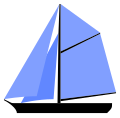 Cutter: single mast with gaff-rigged mainsail, two headsails, and a gaff topsail above the gaff.