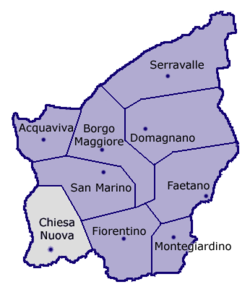 Location of Chiesanuova within San Marino
