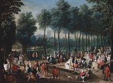 Fashionable people thronging St James's Park, c.1745