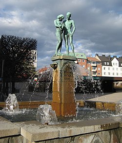 Fountain on Sundbybergs torg (square) in Central Sundbyberg