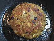 Mostly-veggie burger with the addition of one egg to better bind ingredients together