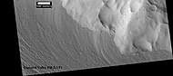 Close-up of lineated valley fill (LVF), as seen by HiRISE under HiWish program. Note: this is an enlargement of the previous CTX image.