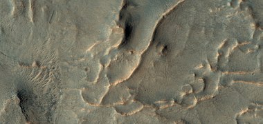 Close, color view of ridges, as seen by HiRISE under HiWish program