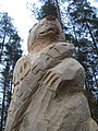 Carving of beaver in Joensuu, Finland