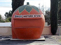 Bono's Orange Stand in Fontana, California (1936); used to sell California orange juice to hot drivers who all lacked air conditioning at that time.[8][9]