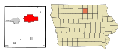 Location of Mason City, Iowa