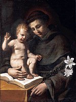 Saint Anthony of Padua with the Infant Christ by Guercino, 1656, Bologna, Italy