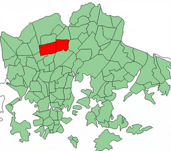 Position of Pakila within Helsinki