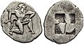 Archaic coin of Thasos, c. 500–463 BC.[11]