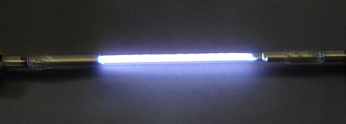 A krypton arc lamp during operation.