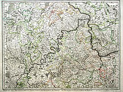 Virneburg visible in a map from 1696. (A.-H. Jaillot)