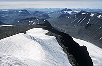 Blick vom Kebnekaise (2097 m), über die Gebirge Lapplands