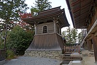 The bell house of Kinpusen-ji, Nara Prefecture. The house was founded by Dojaku
