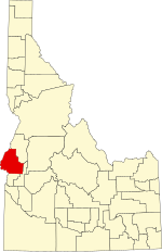 Map of Idaho highlighting Washington County
