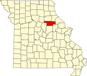 Map of Missouri highlighting Audrain County