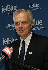 David Neeleman, non-graduate alumnus, founder of JetBlue Airways, Azul Brazilian Airlines, co-founder of WestJet Airlines