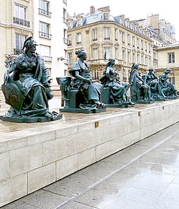 The Statues of the Six Continents, now in front of the Musée d'Orsay.