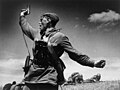 Image 3 Kombat Photograph credit: Max Alpert Kombat (Russian for 'battalion commander') is a black-and-white photograph by Soviet photographer Max Alpert. It depicts a Soviet military officer, armed with a TT pistol, raising his unit for an attack during World War II. This work is regarded as one of the most iconic Soviet World War II photographs, yet neither the date nor the subject is known with certainty. According to the most widely accepted version, it depicts junior politruk Aleksei Gordeyevich Yeryomenko, minutes before his death on 12 July 1942, in Voroshilovgrad Oblast, now part of Ukraine. The photograph is in the archives of RIA Novosti, a Russian state-owned news agency. More selected pictures