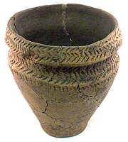 Bronze Age cremation urn, with cavetto, British
