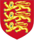 Three gold lions: Coat of arms, and flag, of English kings.