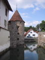 Keep with Verliesturm (tower), in the rear is the castle mill