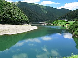 Shimanto River and Iwama Bridge, famous sights in Shimanto City, Kōchi Prefecture