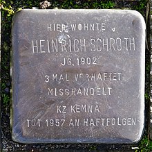 Stolperstein für Heinrich Schroth