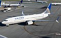 Image 46The Boeing 737 series of aircraft, as seen here in the United Airways livery, is a popular choice for airlines that operate narrow-body aircraft. (from Aviation)