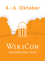 Safe-the-Date-Logo: Wikicon Wiesbaden, 4.–6. Oktober 2024