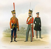 Trumpeter and Private in full dress and marching uniform (1817–1819), Chief Officer in a frock coat (1814–1818)