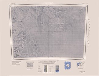 Kartenblatt Gutenko Nunataks von 1969, die Nunatakker liegen in der südwestlichen Ecke der Karte