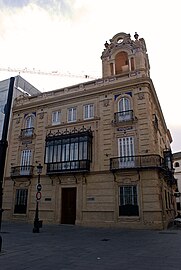 Facade of the Casa Longoria at the Plaza Nueva, designed by Vicente Traver and built between 1917 and 1920.