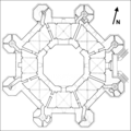 The octagonal plan of the Castel del Monte.