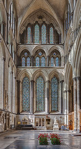 Lancet windows in the north transept of Salisbury Cathedral (1220–1258)