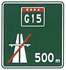 G15 Freeway ends in 500m