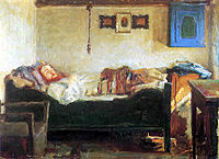Christian Bindslev is Ill, Viggo Johansen, 1889