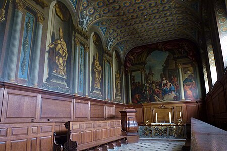 The chapel at Wimpole Hall, with Thornhill's murals, completed 1724