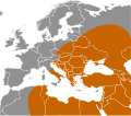 Map of Cro-Magnon migration, stage -32 000.