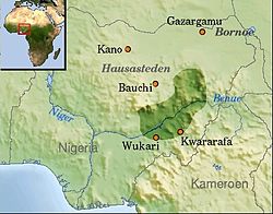 Location of Kwararafa