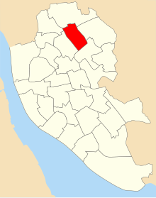 A map showing the ward boundaries of the 2004 Norris Green ward