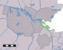 Location of IJburg (green) in Amsterdam