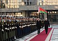 The Honor Guard of the Armed Forces of Belarus mounting the guard of honour for President Ilham Aliyev and President Alexander Lukashenko.