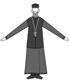 Priest with grey Zostikon, a Kontorasson, and a Skufia.