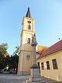 Roman Catholic church Saint Charles Borromeo built 1756-57 and column with statue of Abraham and Isaac
