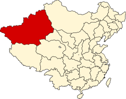 Sinkiang Province (red) in the Republic of China (as claimed)